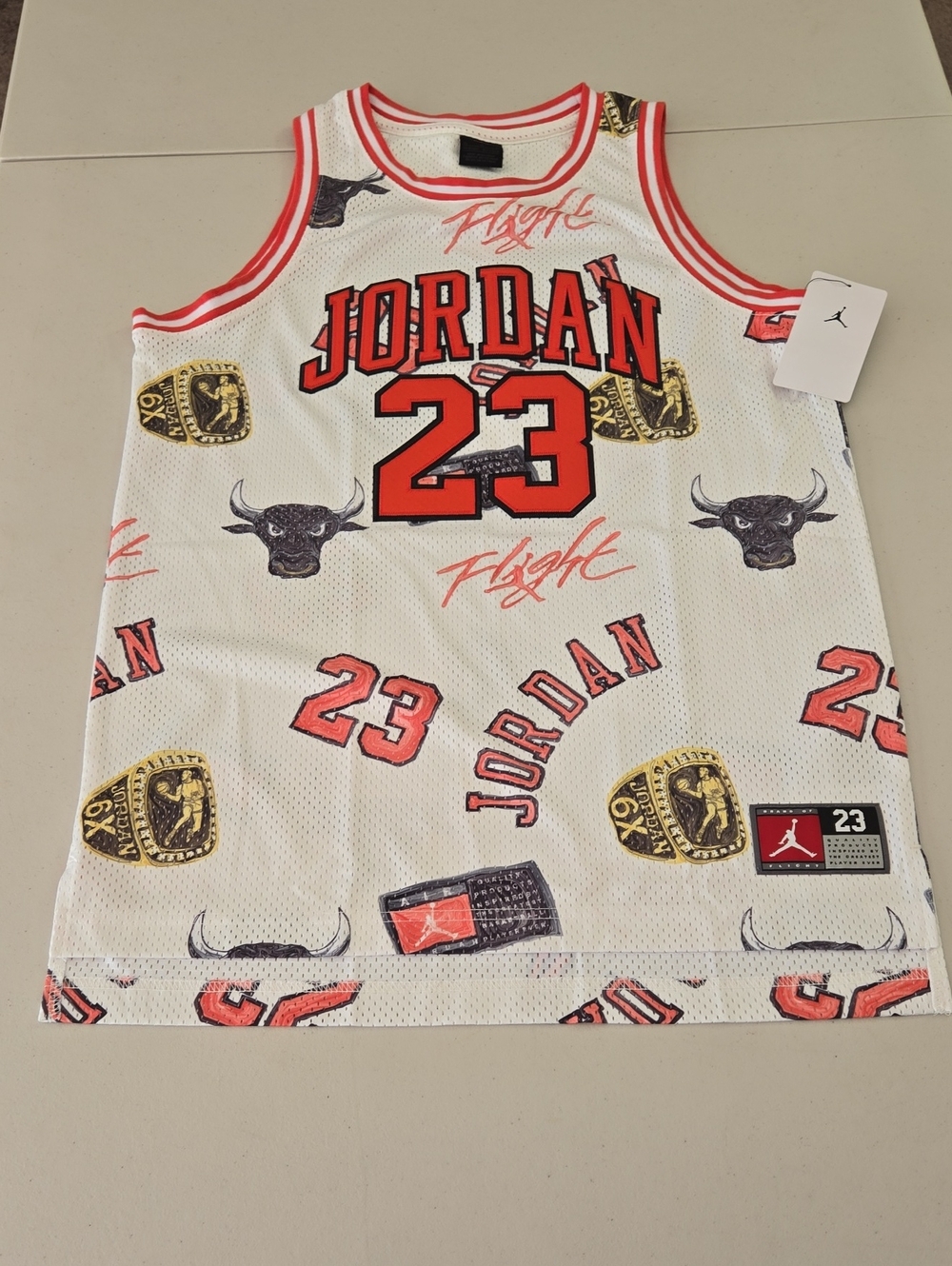 Air Jordan 23 White Allover Print Basketball Jersey